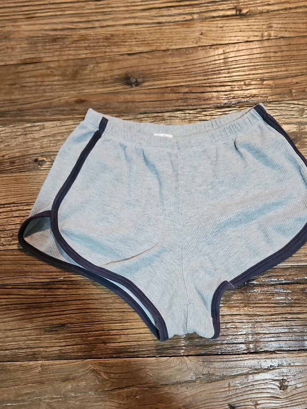John Galt (Brandy Melville) Women’s Gray Knit Shorts with Navy Trim